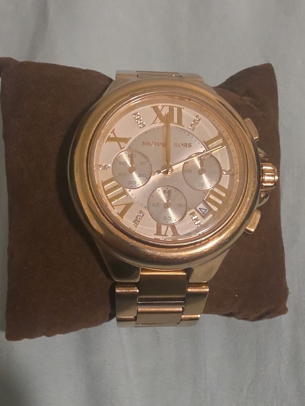 Michael Kors Rose Gold Tone Chronograph Watch with Roman Markers
